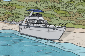 Daniel Zalkus' illustration of an abandoned boat