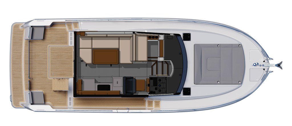 Beneteau Swift Trawler 37 layout diagram.