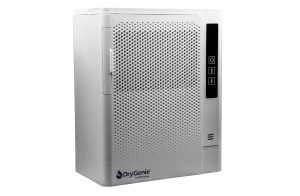 feat_DryGenie-by-ElectroSea ElectroSea DryGenie white compact marine dehumidifier featuring digital controls and a perforated front ventilation grille.